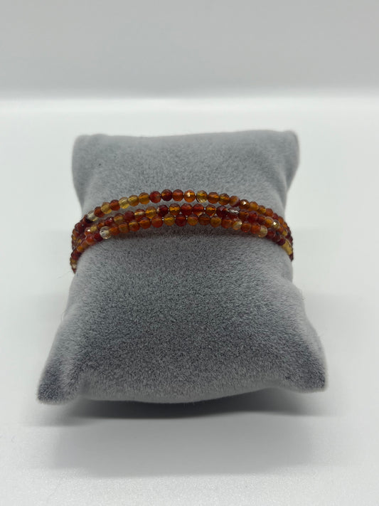 Bracelet 3 tours Cornaline rouge